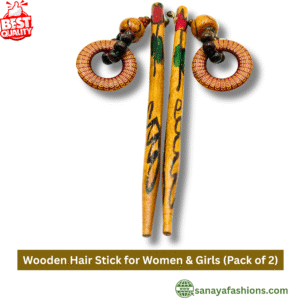 Premium wooden Hair Juda Stick(2pcs) For Women & Girl Hair Juda Stick By Sanaya Fashions Hair Accessories (Brown)