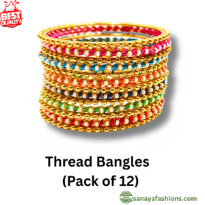 Multicolor Matal Thread Bangles For Kids By Sanaya Fashions Bangles (pack of 12)-Multicolor