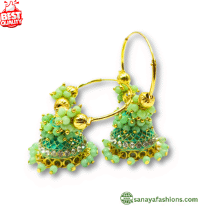Sanaya Fashion Latest Stylish Traditional Hoop Jhumki Earrings Green ,Red ,Maroon with Multicolor Metal Jhumki Earrings