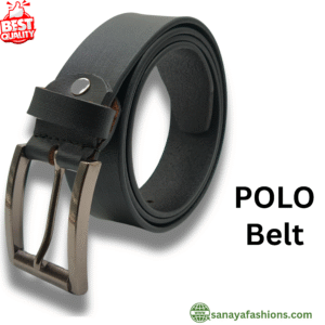 Polo Black Genuine Leather Belt For Men By Sanaya Fashions Multi Size Available