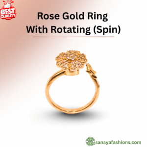 Sanaya Fashions Diamond Rose Gold Plated Adjustable Ring For Women/Girls Stainless Steel with Rotatable
