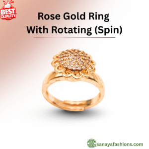 Sanaya Fashions Diamond Rose Gold Plated Adjustable Ring For Women/Girls Stainless Steel with Rotatable