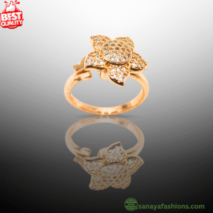 Sanaya Fashions Diamond Rose Gold Plated Adjustable Ring For Women/Girls Stainless Steel with Rotatable
