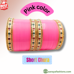 Premium Short Chuda  Plastic Beads Bangles For Bridal And Women By Sanaya Fashions color in Pink,Baby Pink And Peach color