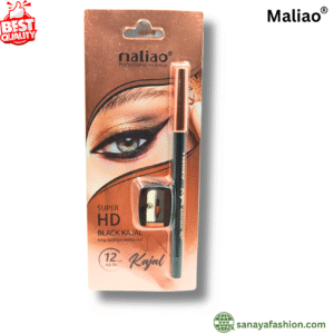 Maliao Super HD Black Kajal | Long-Lasting+Waterproof For 12-Hours Intensity ( BLACK-1.30g)