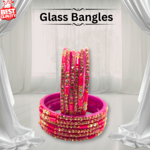 Handcrafted Glass Bangels For Women,Bridal & Girls by Sanaya Fashions Colour In Morpankhi ,Red, & Maroon,Rani (Pack of 12)